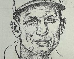 Howard Ehmke, ink drawing from 1929. Howard Ehmke, ink drawing from 1929.