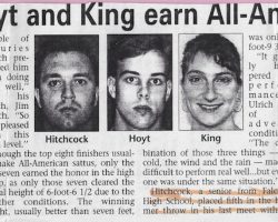 Hitchcock, Hoyt and King earn All-American status. 1995. Hitchcock, Hoyt and King earn All-American status. 1995.