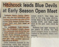 Hitchcock leads Blue Devils at Early Season Open Meet. 1993. Hitchcock leads Blue Devils at Early Season Open Meet. 1993.
