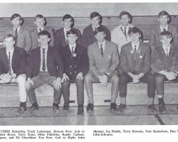 Cardinal Mindszenty High School track team, 1969.
Dan Wolfe is second from right in back row. Cardinal Mindszenty High School track team, 1969. Dan Wolfe is second from right in back row.