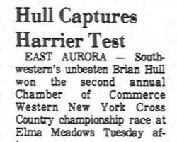 Hull Captures Harrier Test. <em>Olean Times-Herald</em>, November 8, 1972. Hull Captures Harrier Test. November 8, 1972.