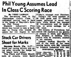 Phil Young Assumes Lead In Class C Scoring Race. <em>Post-Journal</em> (Jamestown), February 7, 1951. Phil Young Assumes Lead In Class C Scoring Race. February 7, 1951.