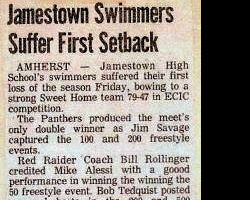 Jamestown Swimmers Suffer First Setback. January 14, 1983. Jamestown Swimmers Suffer First Setback. January 14, 1983.