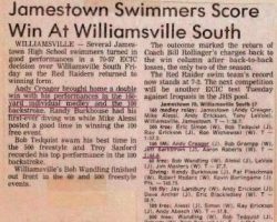 Jamestown Swimmers Score Win At Williamsville South. January 21, 1983. Jamestown Swimmers Score Win At Williamsville South. January 21, 1983.