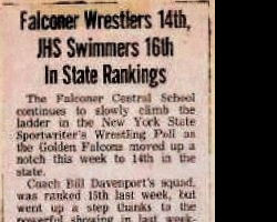 Falconer Wrestlers 14th, JHS Swimers 16th In State Rankings. January 28, 1983. Falconer Wrestlers 14th, JHS Swimers 16th In State Rankings. January 28, 1983.
