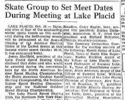 Skate Group to Set Meet Dates During Meeting at Lake Placid. October 16, 1952. Skate Group to Set Meet Dates During Meeting at Lake Placid. October 16, 1952.