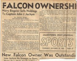 Falcon Ownership Changes Hands (part 1). <em>Post-Journal</em> (Jamestown), October 18, 1945. Falcon Ownership Changes Hands (part 1). October 18, 1945.