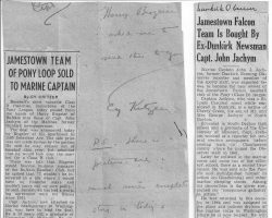 Jamestown Team Of Pony Loop Sold To Marine Captain. October 18, 1945. Jamestown Team Of Pony Loop Sold To Marine Captain. October 18, 1945.