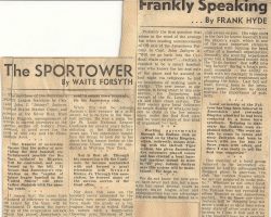 The Sportower and Frankly Speaking. <em>Post-Journal</em> (Jamestown), October 18, 1945. The Sportower and Frankly Speaking. October 18, 1945.