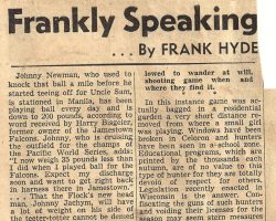 Frankly Speaking. <em>Post-Journal</em> (Jamestown), October 19, 1945. Frankly Speaking. October 19, 1945.