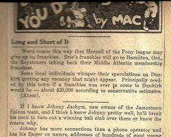 You Don't Say. <em>Dunkirk Evening Observer</em>, October 22, 1945. You Don't Say. October 22, 1945.