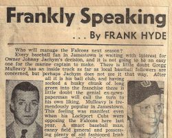 Frankly Speaking. <em>Post-Journal</em> (Jamestown), November 9, 1945. Frankly Speaking. November 9, 1945.