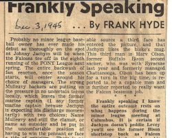 Frankly Speaking. <em>Post-Journal</em> (Jamestown), December 3, 1945. Frankly Speaking. December 3, 1945.