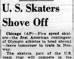 U.S. Skaters Shove Off. December 31, 1951. U.S. Skaters Shove Off. December 31, 1951.