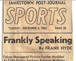 Frankly Speaking. <em>Post-Journal</em> (Jamestown), December 4, 1945. Frankly Speaking. December 4, 1945.