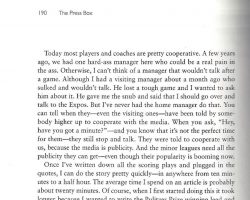 Excerpt from <em>In The Ballpark.</em> by George Gmelch and J.J. Weiner, J.J. Page 190. 1998. Excerpt from In The Ballpark. Page 190.