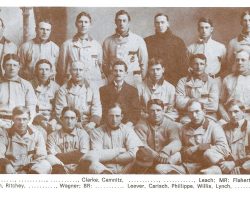 1906 Pittsburgh Pirates. <em>Forbes Field 60th Birthday 1909-1969 Pittsburgh Pirates Picture Album</em>. Tommy Leach is first on right in first row. 1906 Pittsburgh Pirates.