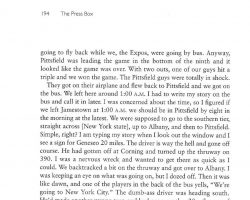 Excerpt from <em>In The Ballpark.</em> by George Gmelch and J.J. Weiner, J.J. Page 194. 1998. Excerpt from In The Ballpark. Page 194.