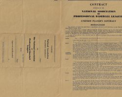 1942 baseball contract for Ted Wyberanec. Page 1. 1942 baseball contract for Ted Wyberanec. Page 1.