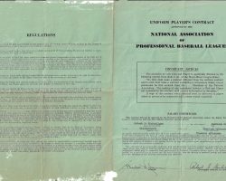 1948 baseball contract for Ted Wyberanec. Page 1. 1948 baseball contract for Ted Wyberanec. Page 1.
