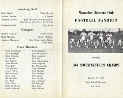 Dunkirk High School football banquet program. January 18, 1969. Dunkirk HIgh School football banquet program. January 18, 1969.