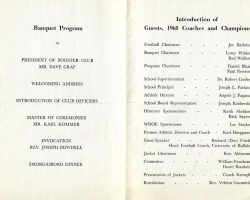 Dunkirk High School football banquet program. January 18, 1969. Dunkirk HIgh School football banquet program. January 18, 1969.