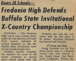 Fredonia High Defends Buffalo State Invitational X-Country Championship. 1968. Fredonia High Defends Buffalo State Invitational X-Country Championship. 1968.