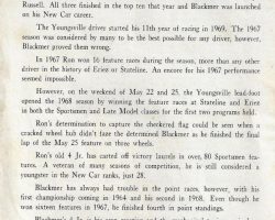 Ron Blackmer - Stateline Speedway Program Biography, 1969. Ron Blackmer - Stateline Speedway Program Biography, 1969.