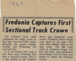 Fredonia Captures First Sectional Track Crown. 1969 Fredonia Captures First Sectional Track Crown. 1969