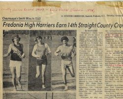 Fredonia High Harriers Earn 14th Straight County Crown. <em>Evening Observer</em> (Dunkirk-Fredonia), October 1980. Fredonia High Harriers Earn 14th Straight County Crown. October 1980.