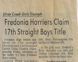 Fredonia Harriers Claim 17th Straight Boys Title. 1983. Fredonia Harriers Claim 17th Straight Boys Title. 1983.