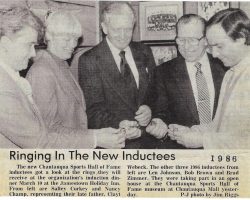 Ringing In The New Inductees. <em>Post-Journal</em> (Jamestown), 1986. Ringing In The New Inductees. 1986.