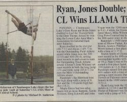 Ryan, Jones Double; CL Wins LLAMA Title. <em>Post-Journal</em> (Jamestown), 1998. Ryan, Jones Double; CL Wins LLAMA Title. 1998.