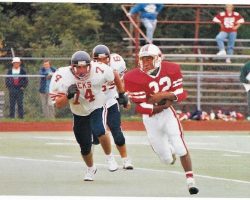 David Hinson running for Jamestown High School. 1993. David Hinson running for Jamestown High School. 1993.