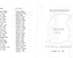 1976 SWCS football banquet program. Page 1. 1976 SWCS football banquet program. Page 1.