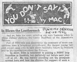 You Don't Say. <em>Dunkirk Evening Observer</em>, February 28, 1946. You Don't Say. February 28, 1946.
