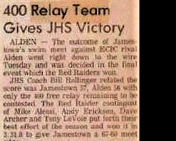 400 Relay Team Gives JHS Victory. February 9, 1983. 400 Relay Team Gives JHS Victory. February 9, 1983.