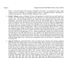 2011 Niagara Track & Field Hall of Fame press release, page 5. 2011 Niagara Track & Field Hall of Fame press release, page 5.