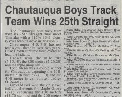 Team Wins 25th Straight. <em>Post-Journal</em> (Jamestown), 1996. Team Wins 25th Straight. 1996.