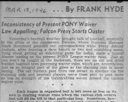 Frankly Speaking. <em>Post-Journal</em> (Jamestown), March 13, 1946. Frankly Speaking. March 13, 1946