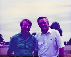 Bob Golby, PGA player, with Stan Marshaus in 1982. Bob Golby, PGA player, with Stan Marshaus in 1982.