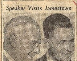 Speaker Visits Jamestown. May 1, 1946. Speaker Visits Jamestown. May 1, 1946.