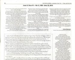"James H. Riggs III." Page 6. <em>Post-Journal</em> (Jamestown), April 29, 2016. "James H. Riggs III." Page 6. April 29, 2016.