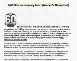 PAC 60th Anniversary Women's Basketball Team. 2015. 60th-anniversary-team. 2015
