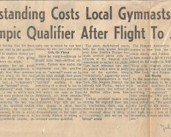 Misunderstanding Costs Local Gymnasts Chance In Olympic Qualifier After Flight To Jersey.
<em>Post-Journal</em> (Jamestown), July 17, 1968. Misunderstanding Costs Local Gymnasts Chance In Olympic Qualifier After Flight To Jersey. July 17, 1968.7-17-68(2)