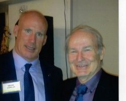 Shane Conlan, College Football Hall of Famer, with Stan Marshaus in 2015. Shane Conlan, College Football Hall of Famer, with Stan Marshaus in 2015.