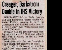 Creager, Barkstrom Double In JHS Victory. Creager, Barkstrom Double In JHS Victory.