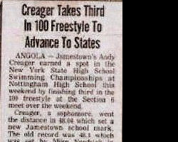 Creager Takes Third In 100 Freestyle To Advance To States. Creager Takes Third In 100 Freestyle To Advance To States.