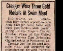 Creager Wins Three Gold Medals At Swim Meet. Creager Wins Three Gold Medals At Swim Meet.