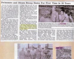 Swimmers and Divers Sweep States For First Time in 10 Years. Swimmers and Divers Sweep States For First Time in 10 Years.